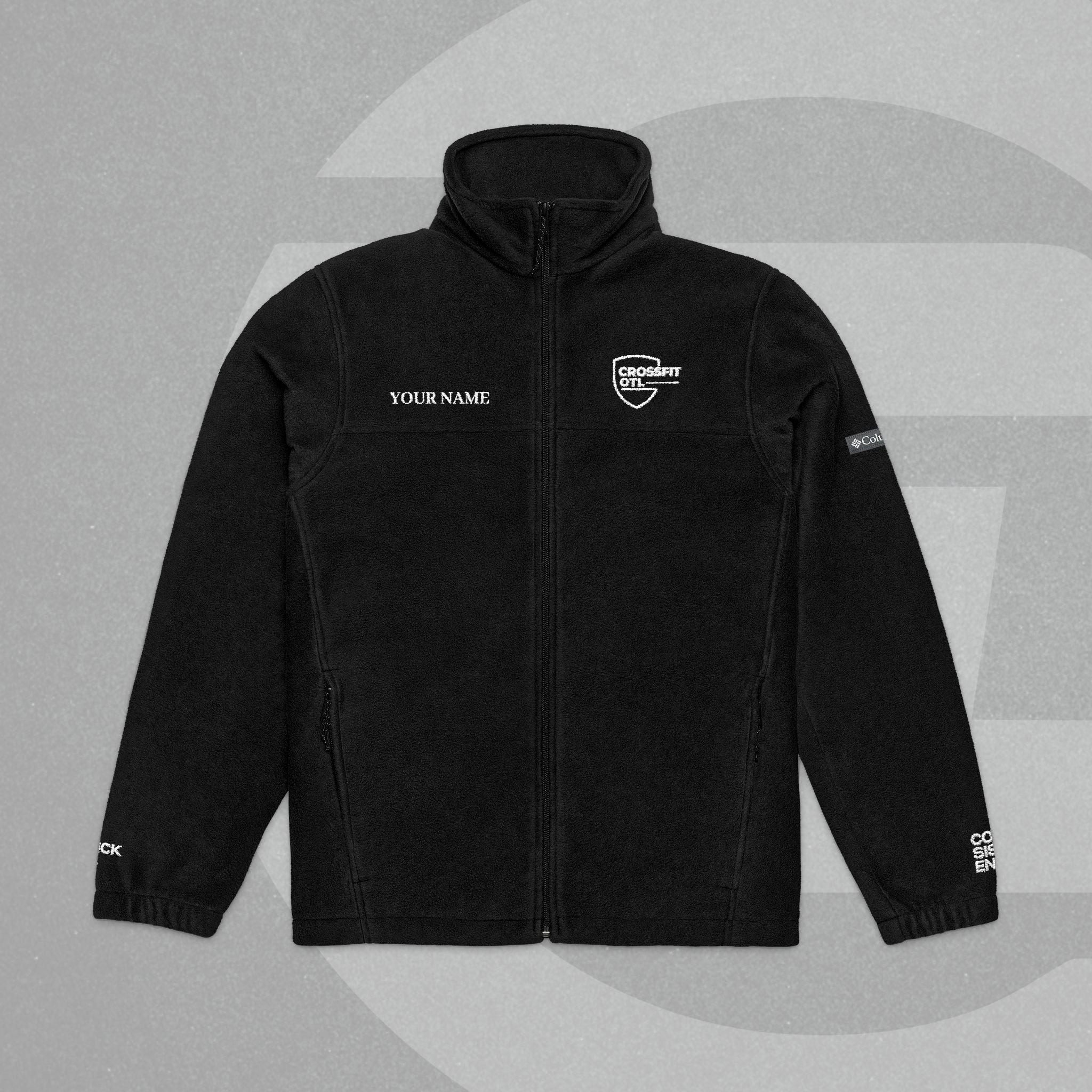 Custom Name Embroidered Columbia Fleece Jacket – (Both Sleeves & Both Chest Sides Embroidered)