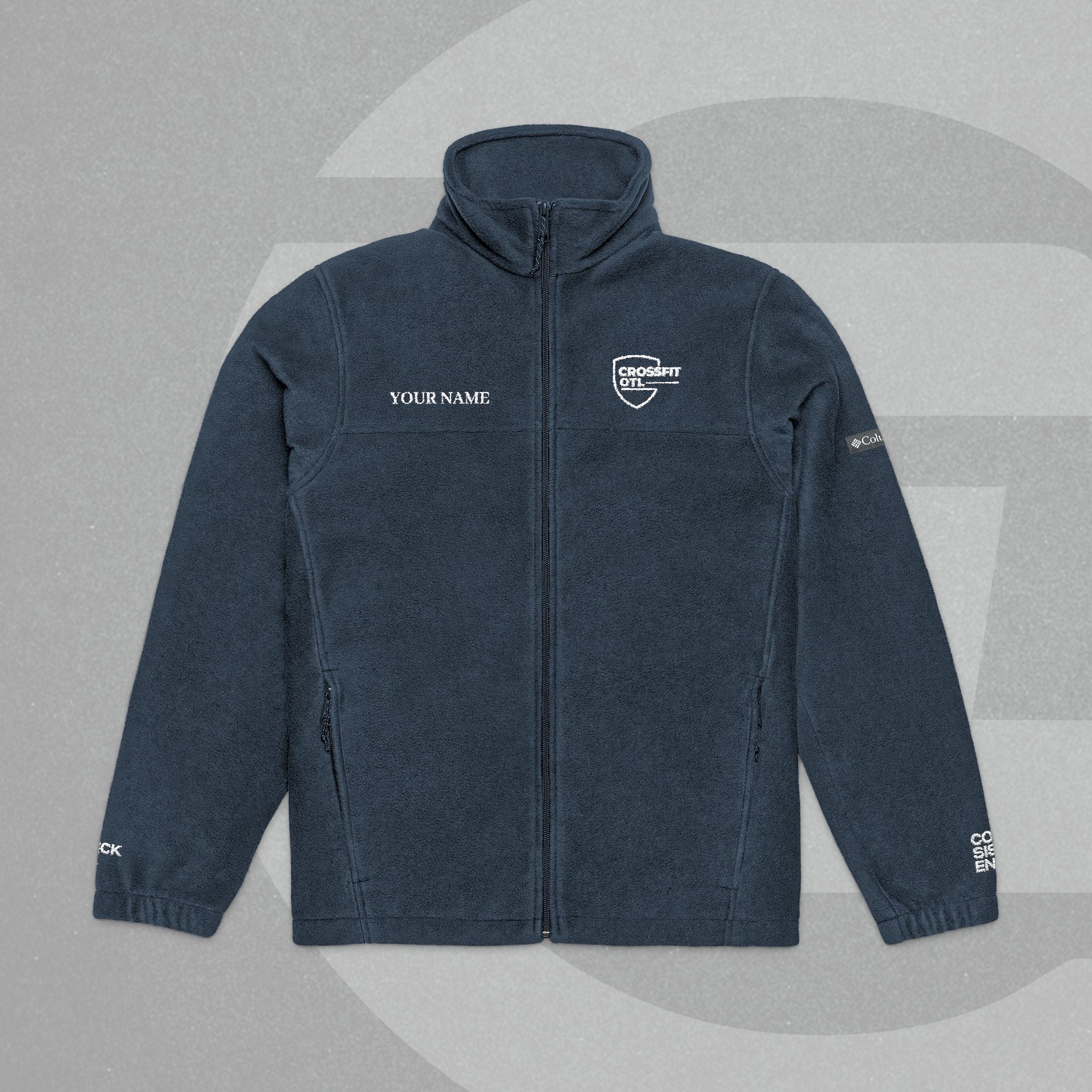 Custom Name Embroidered Columbia Fleece Jacket – (Both Sleeves & Both Chest Sides Embroidered)